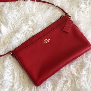 Red coach shoulder bag